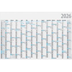 rido idé Plakatkalender, 1.020 x 680 mm, gefalzt, 2026