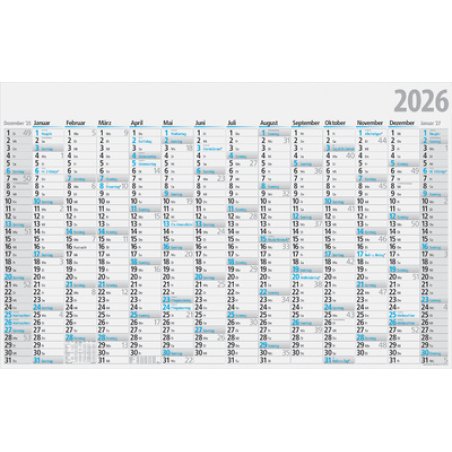 rido idé Plakatkalender, 1.210 x 770 mm, gefalzt, 2026