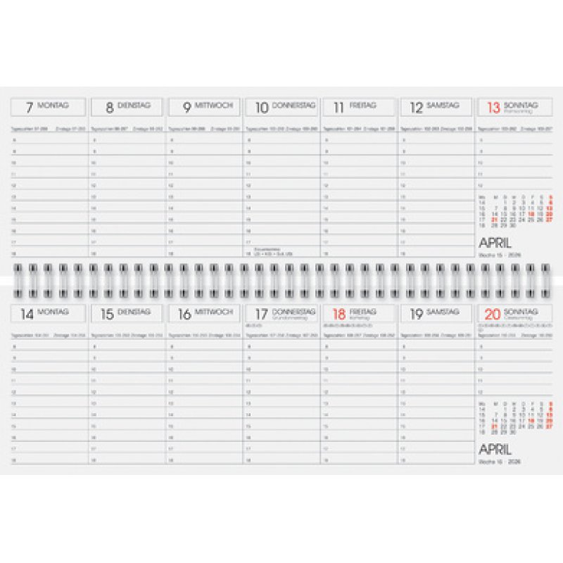 Glocken Tischkalender "Querterminbuch", 2026, beige