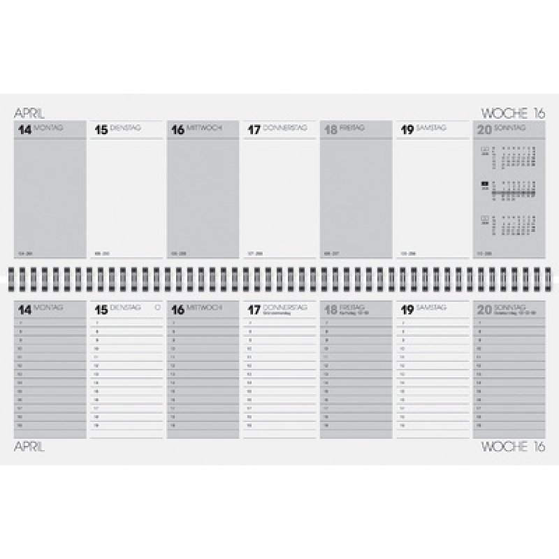 Glocken Tischkalender "Querterminbuch", 2026, grau