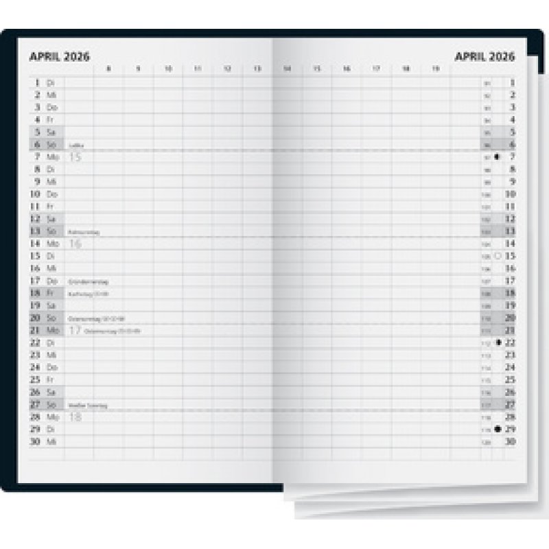 Glocken Taschenkalender "Faltkalender", 2026, schwarz