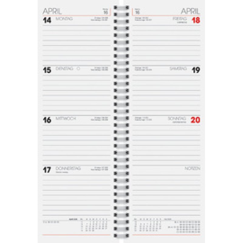 Glocken Tischkalender "Vormerkkalender", 2026, rot