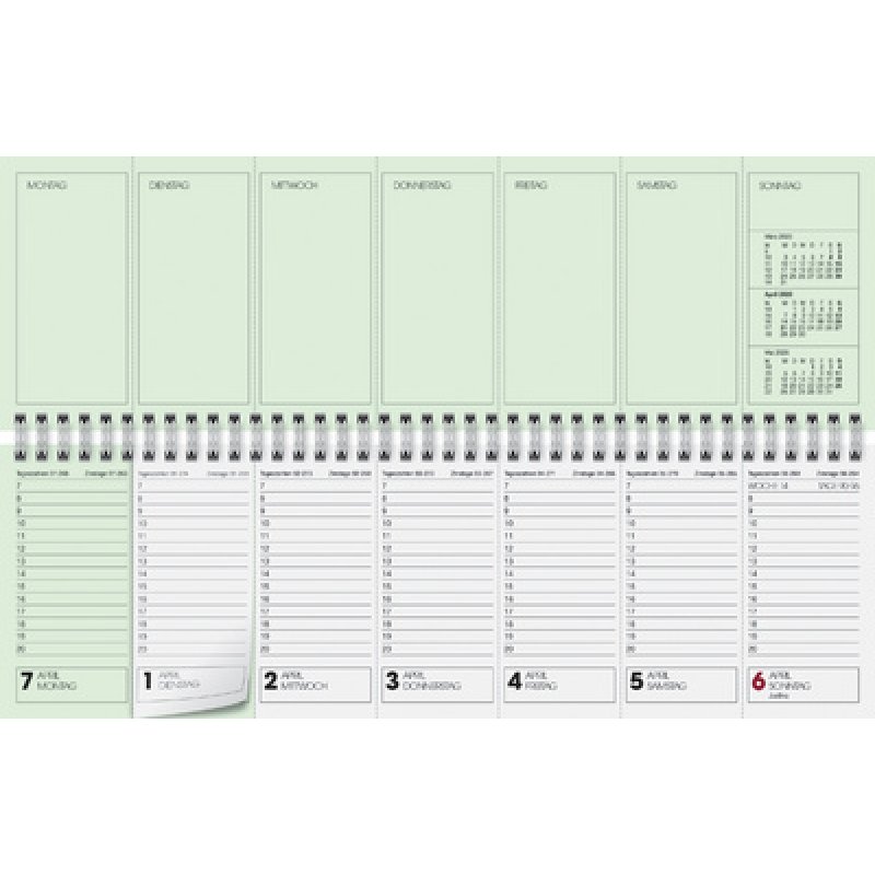 Glocken Tischkalender "Querterminbuch", 2026, grün