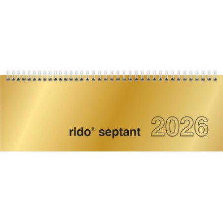 rido idé Tischkalender "septant", 2026, Glanzkarton gold