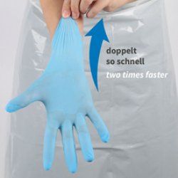 HYGOSTAR Gant en nitrile Rapid-On, S, non poudré, bleu