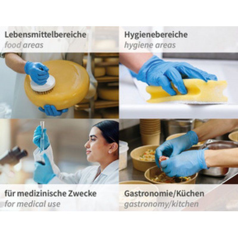 HYGOSTAR Gant en nitrile Rapid-On, S, non poudré, bleu