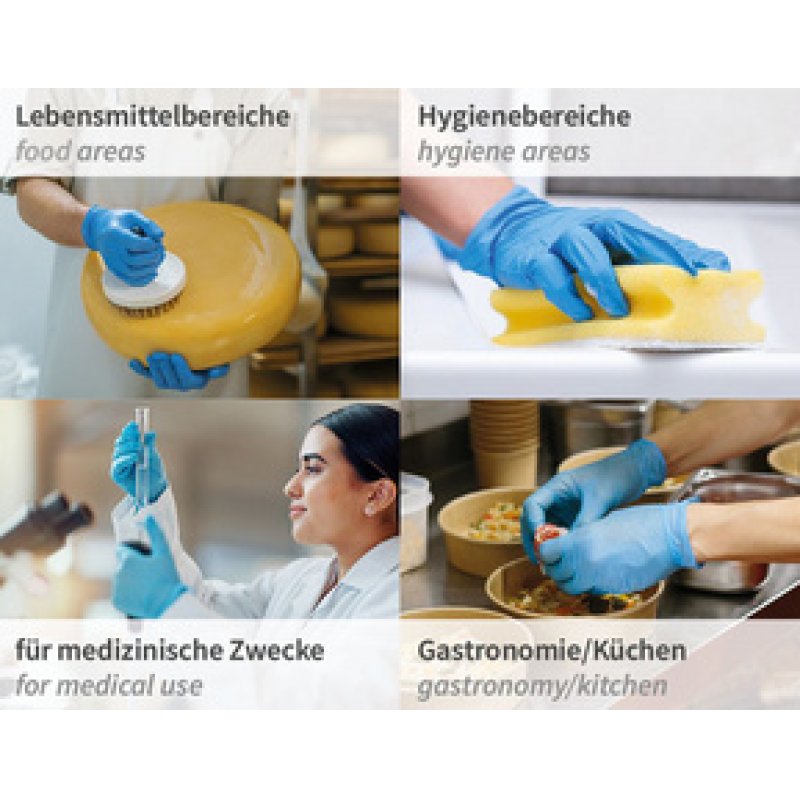 HYGOSTAR Gant en nitrile Rapid-On, L, non poudré, bleu