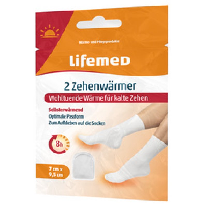 Lifemed Patch chauffant pour orteils, 70 x 95 mm, blanc