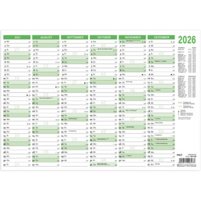 RNK Verlag Tafelkalender 2026, DIN A4 quer, 250 g/qm Karton