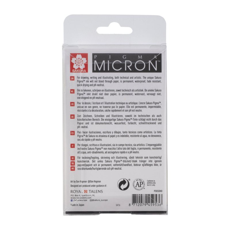 Sakura Pigma Micron fineliner Black 8 pc(s)