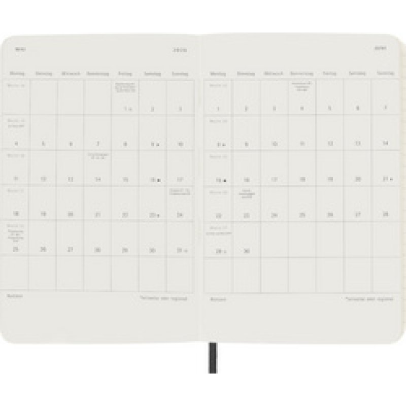 MOLESKINE Taschenkalender 2026, Wochen, P/A6, schwarz