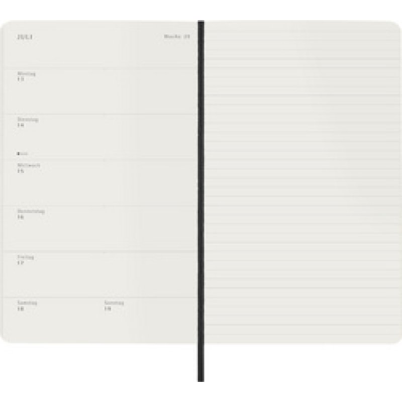 MOLESKINE Buchkalender 2026, Wochen, L/A5, Softcover,schwarz