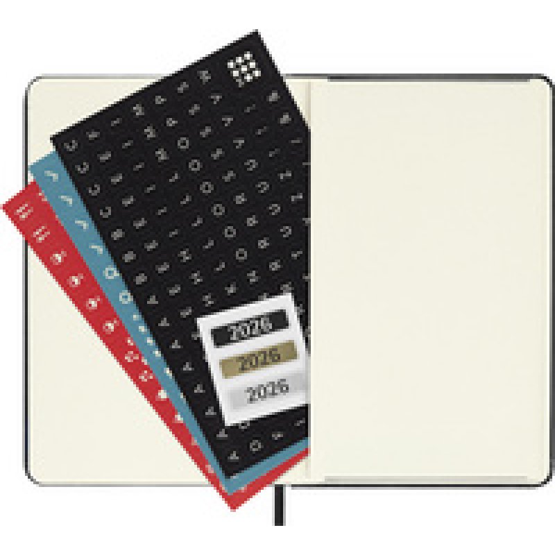 MOLESKINE Agenda de poche 2026 P/A6, couverture rigide, noir