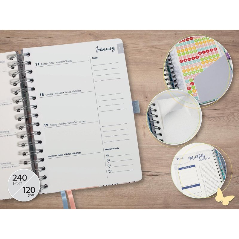 sigel Agenda planning Jolie "Rose Inspiration" 2026, A5