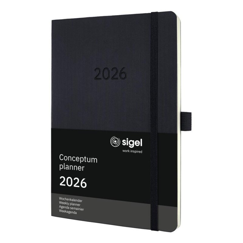 sigel Agenda planning Conceptum 2026, env. A5, noir