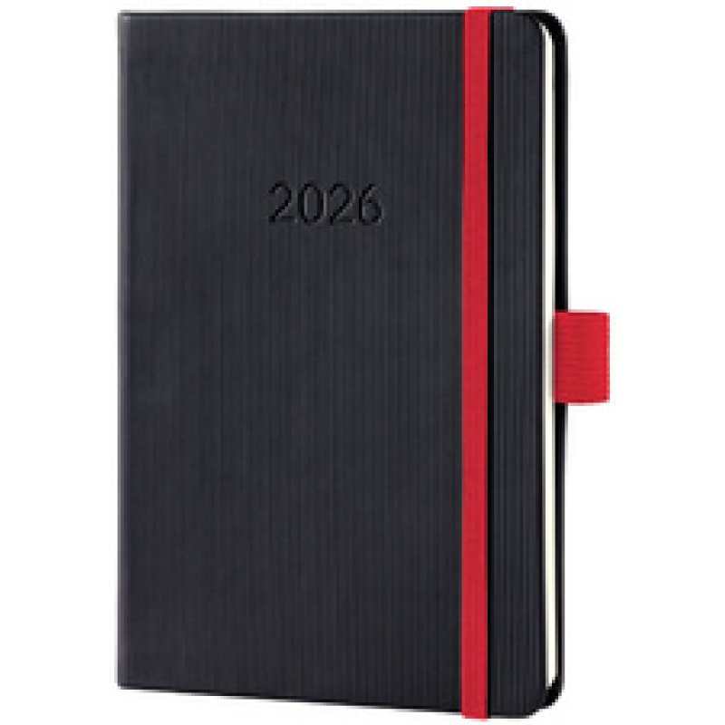 sigel Agenda de poche Conceptum 2026, env. A6, noir/rouge