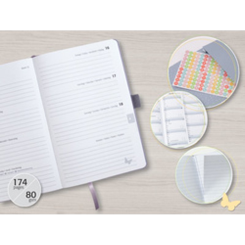 sigel Agenda de poche Jolie Feel 2026, textile, A6, gris