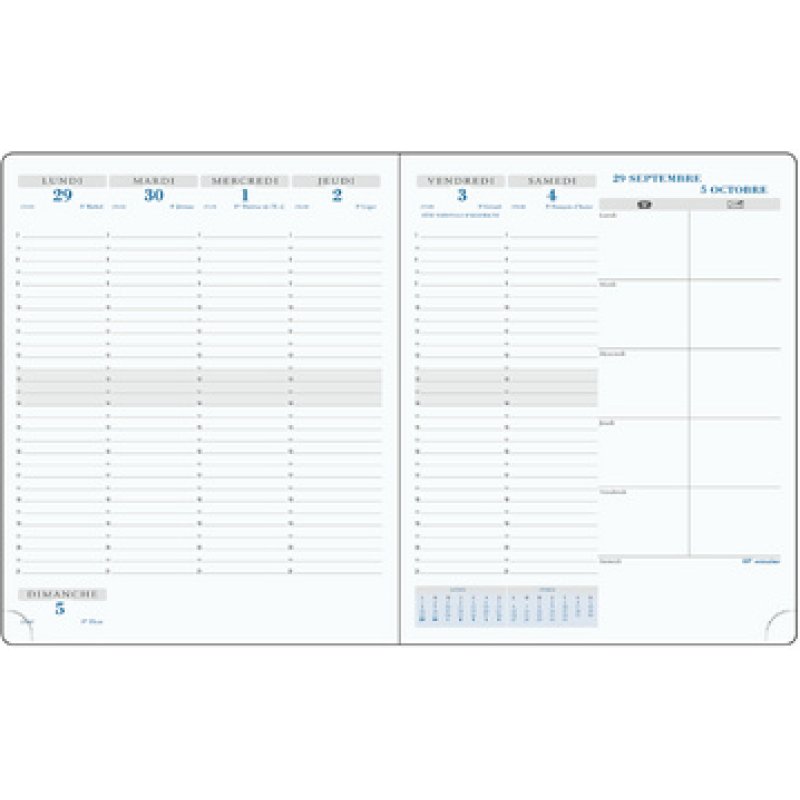 EXACOMPTA Agenda de bureau SAS 22 Non Stop, 2025/2026, bleu