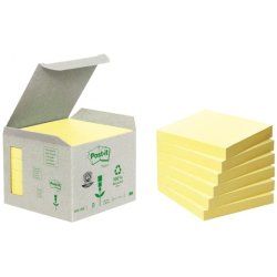 Post-it Bloc-note adhésif Recycling, 76 x 76 mm, jaune