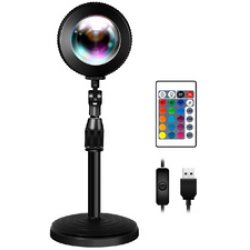 LogiLink Lampe de projection Sunset avec télécommande, noir