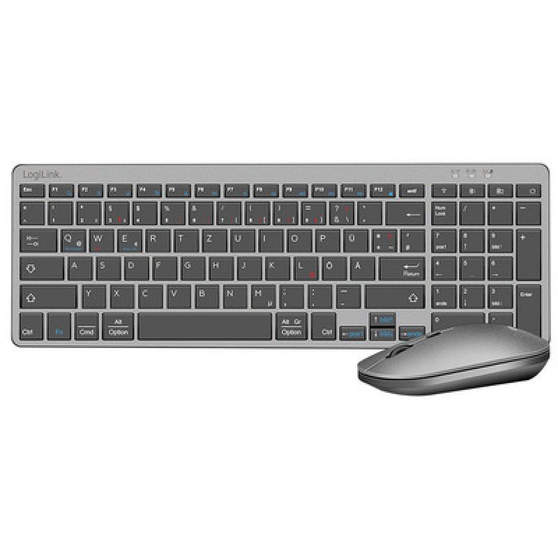 LogiLink Dual-Mode Desktop-Set, kabellos, grau/anthrazit