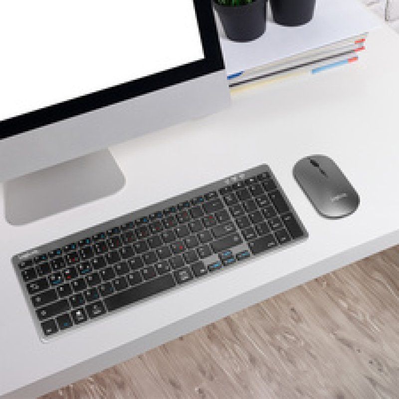 LogiLink Dual-Mode Desktop-Set, kabellos, grau/anthrazit