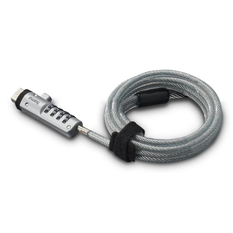 Hama USB cable lock Silver, Transparent 1.8 m