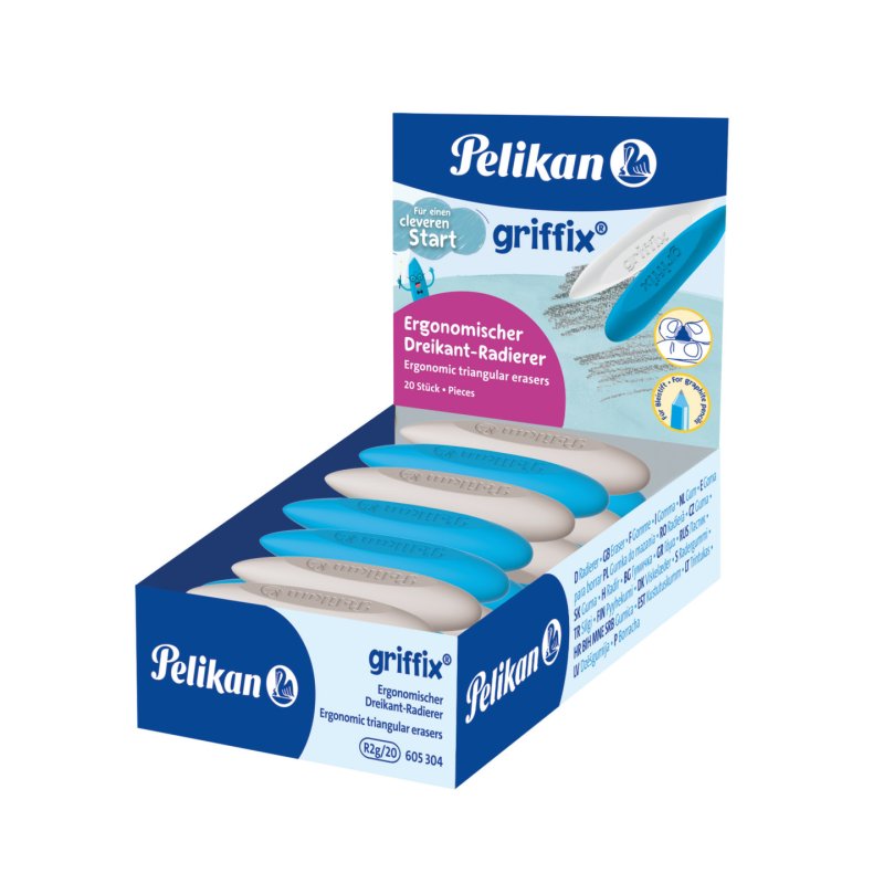 Pelikan griffix gomme à effacer Élastomère thermoplastique (TPE) Couleurs assorties 20 pièce(s)