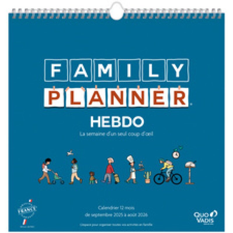 QUO VADIS Calendrier FAMILY PLANNER HEBDO, 2025/2026