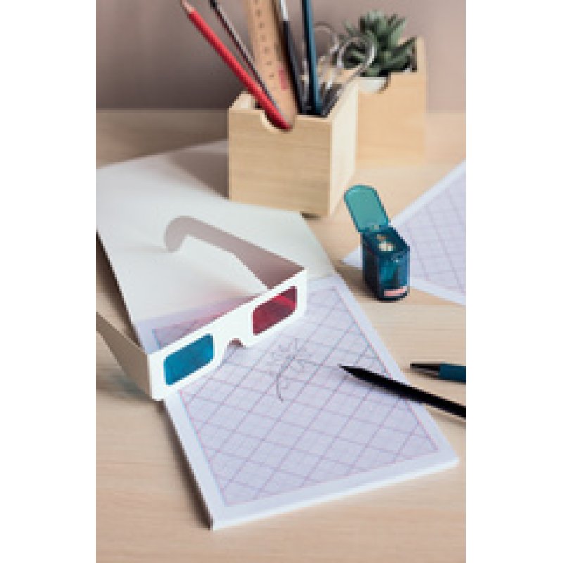 HEYDA Kit de dessin 3D, bloc avec lunettes 3D