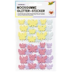 folia Sticker pailleté en caoutchouc mousse BUTTERFLIES