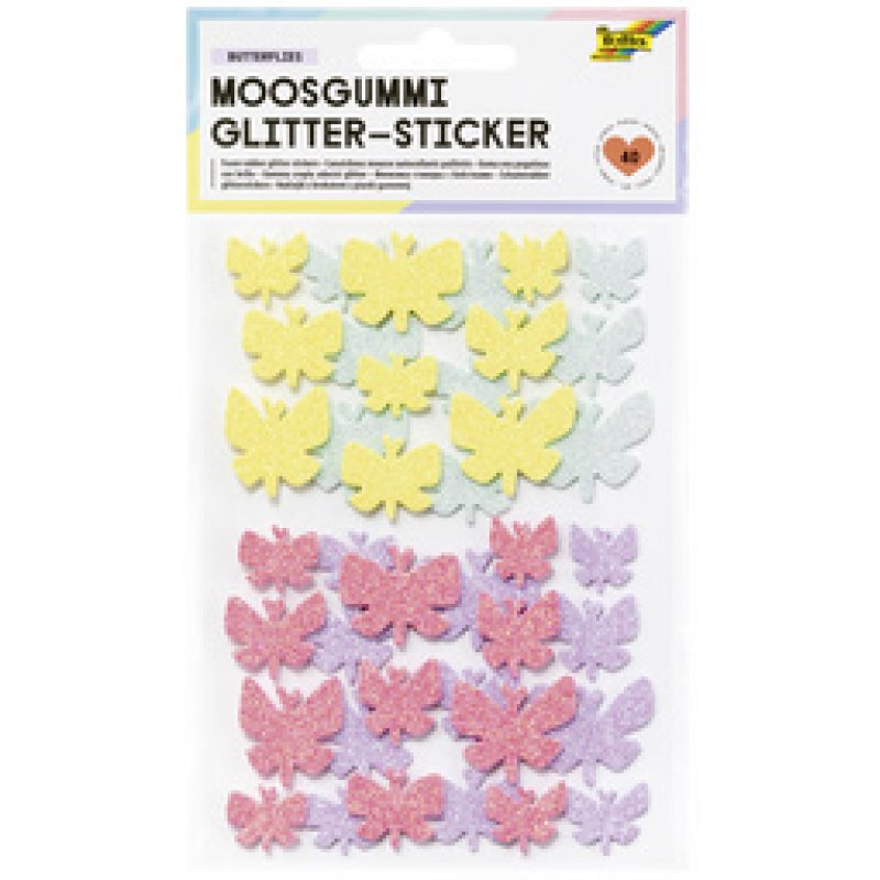 folia Sticker pailleté en caoutchouc mousse BUTTERFLIES