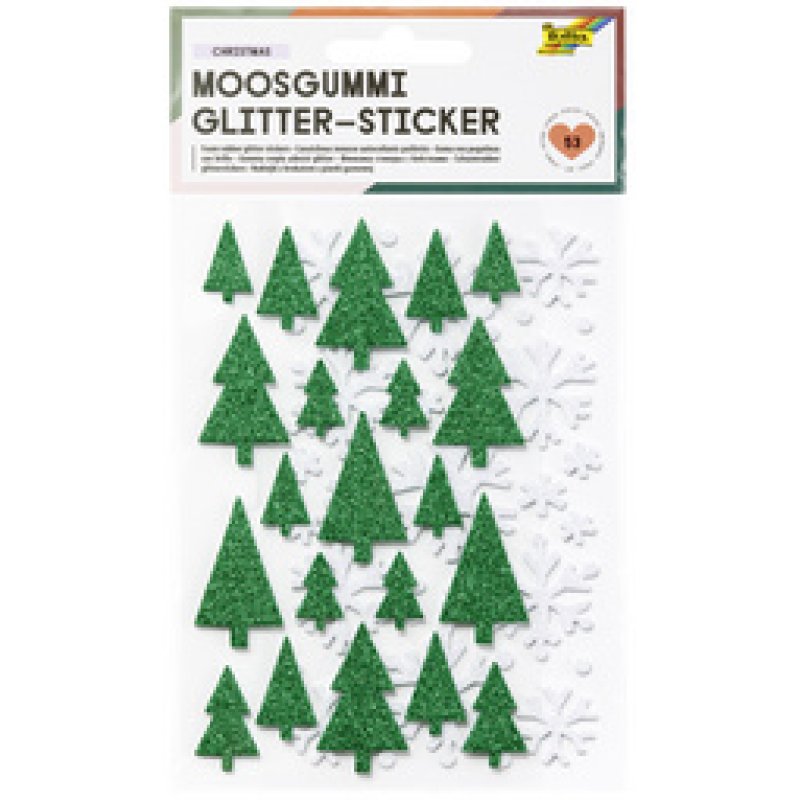 folia Sticker pailleté en caoutchouc mousse STARS XMAS