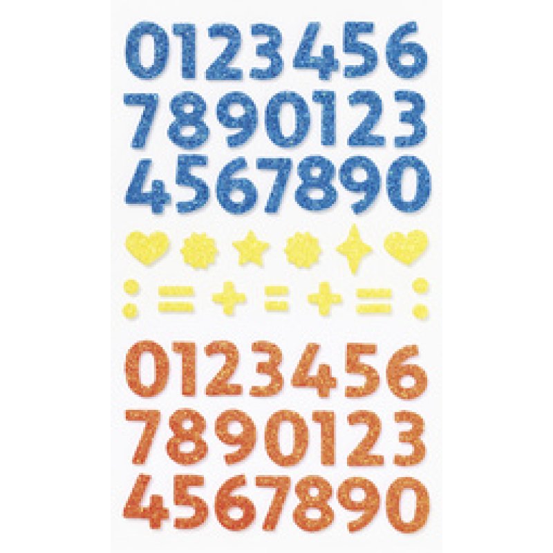 folia Sticker pailleté en caoutchouc mousse NUMBERS