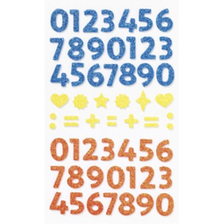 folia Sticker pailleté en caoutchouc mousse NUMBERS