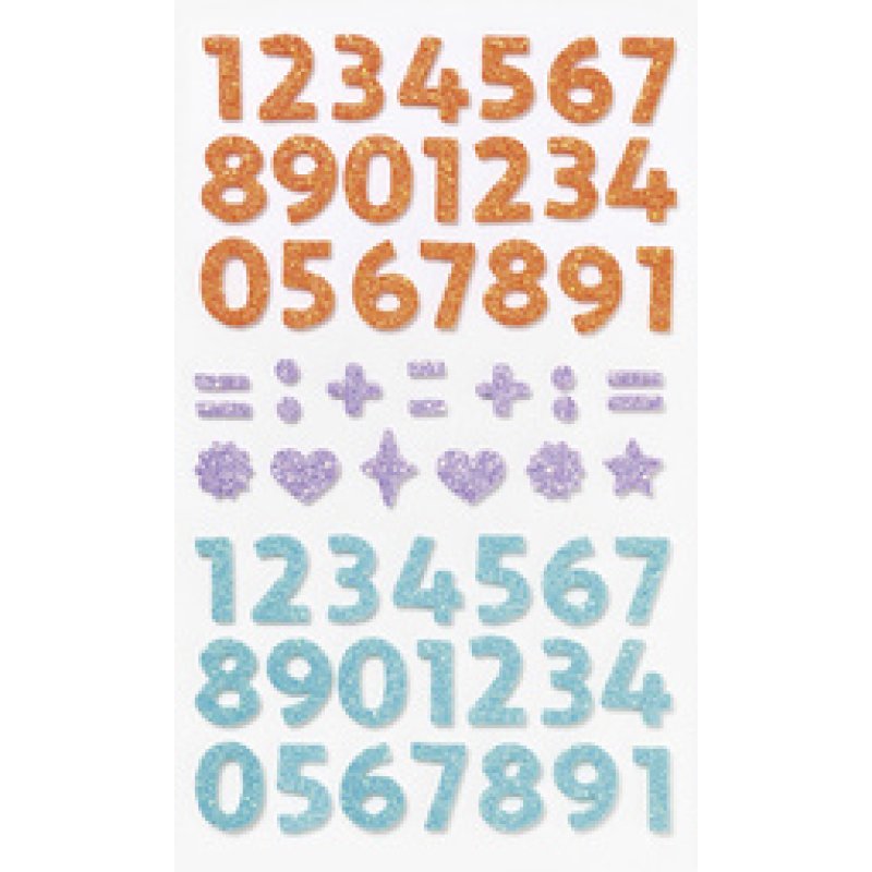 folia Sticker pailleté en caoutchouc mousse NUMBERS