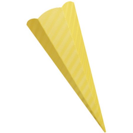 folia Schultüten-Zuschnitt, 3D-Wellpappe, 6-eckig, gelb