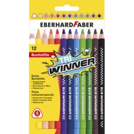 EBERHARD FABER Crayon de couleur TRI WINNER, étui de 12