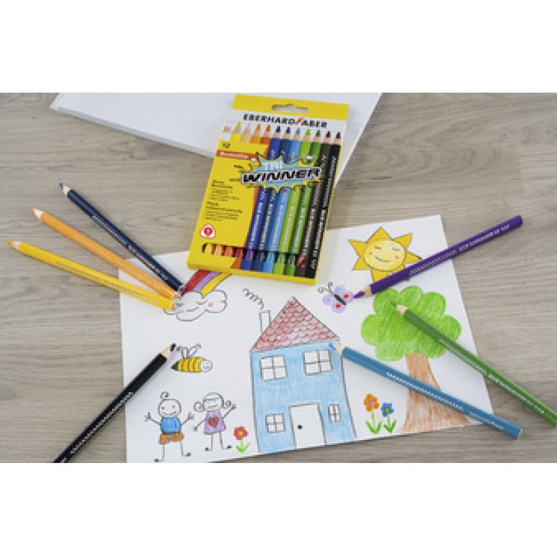 EBERHARD FABER Crayon de couleur TRI WINNER, étui de 12