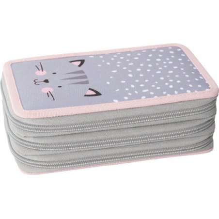 EBERHARD FABER Étui scolaire Triple Decker Chat, 36 pièces