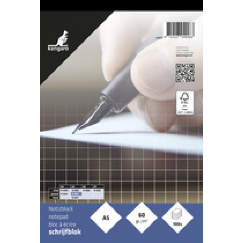 kangaro Bloc-notes A5, uni, 100 feuilles