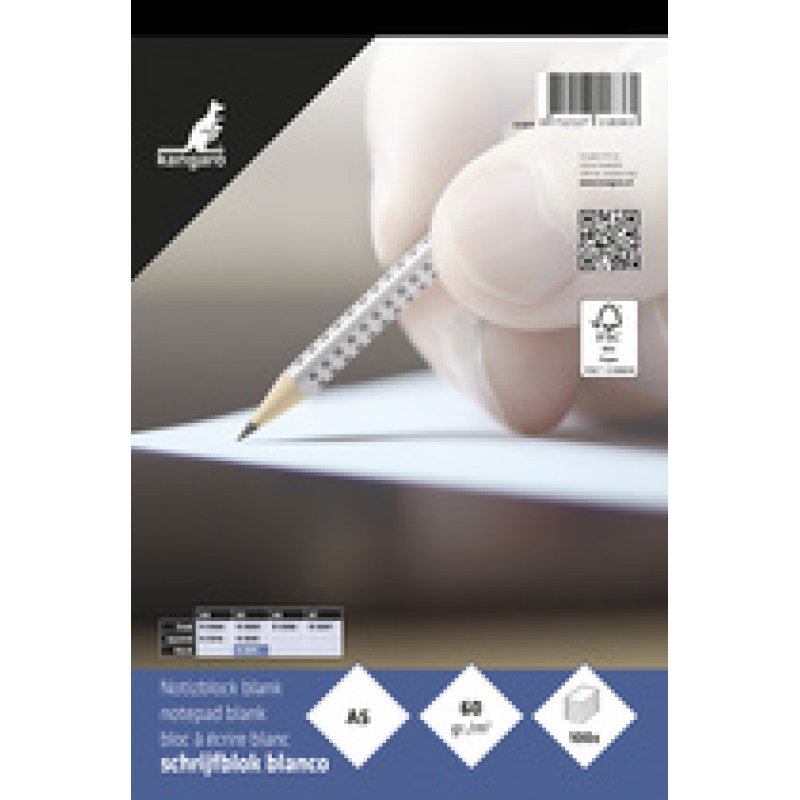 kangaro Bloc-notes A5, quadrillé, 100 feuilles