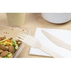 kangaro Couverts jetables, en bois, 200 pièces