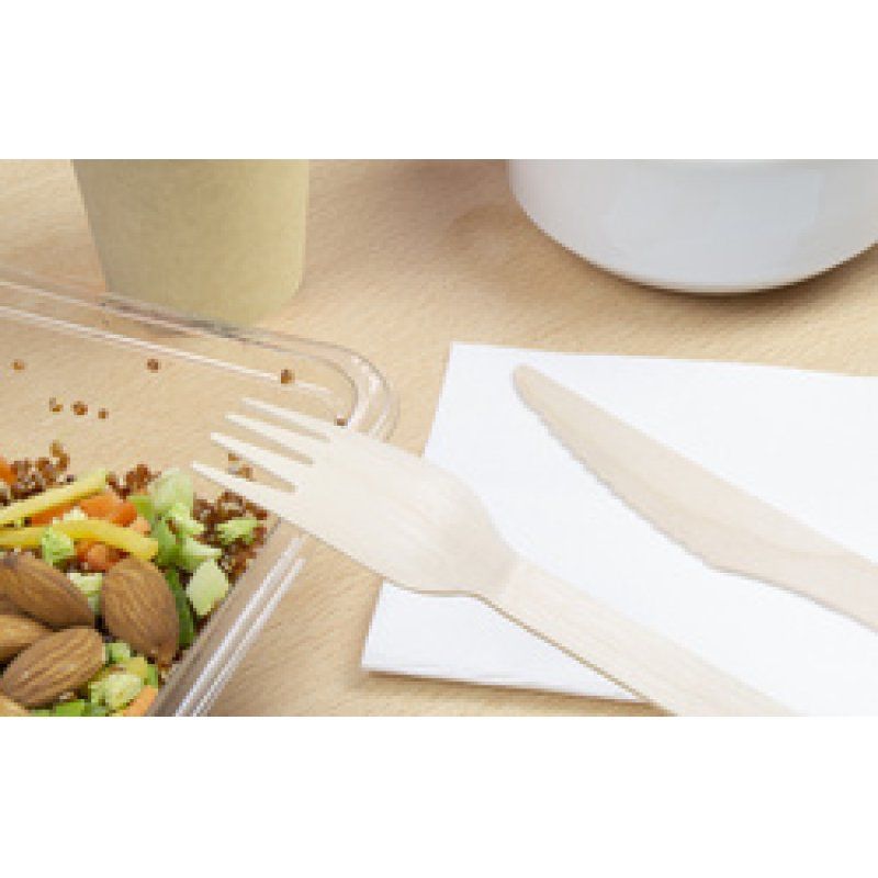 kangaro Couverts jetables, en bois, 200 pièces