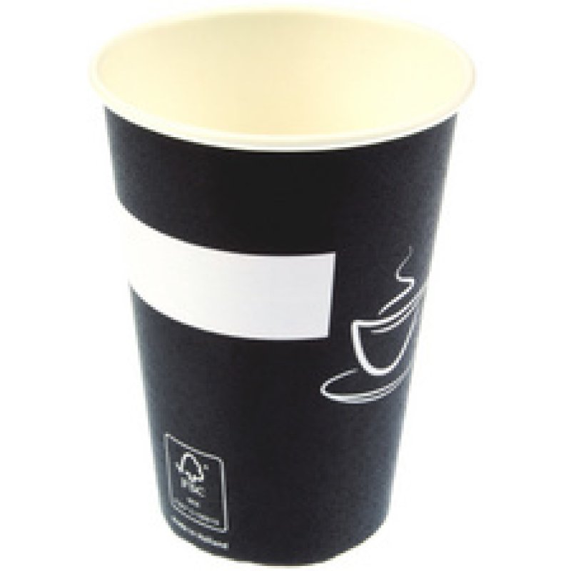 kangaro Gobelet en carton Eco, 0,18 L, noir/blanc