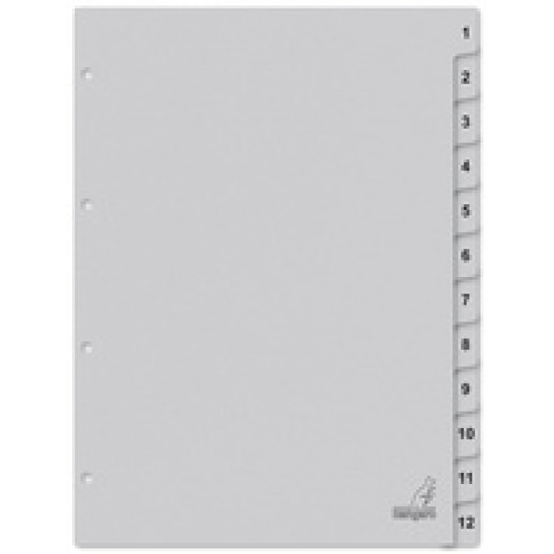 kangaro Intercalaire carton ECO, chiffres 1-12, 12 pièces