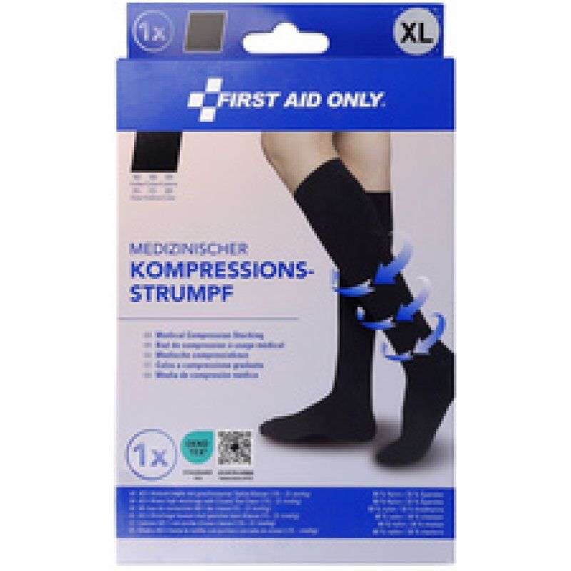 FIRST AID ONLY Kompressions-Strumpf, kniehoch, XXL, schwarz