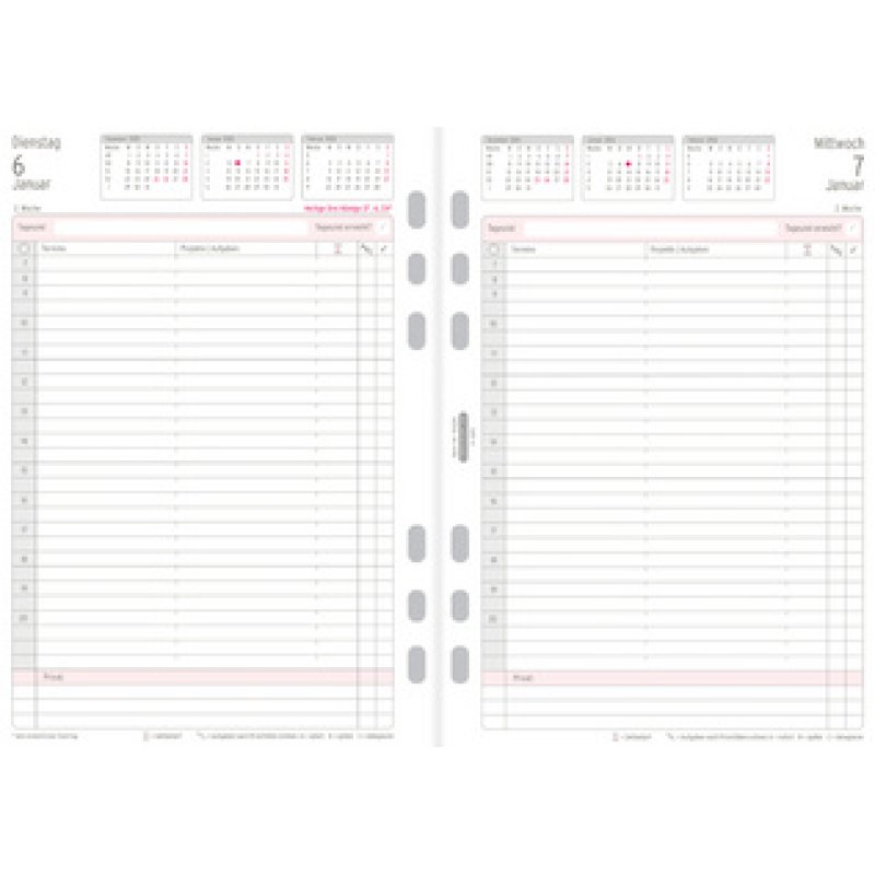 CHRONOPLAN Tagesplan 2026, 1 Tag/1 Seite, DIN A5