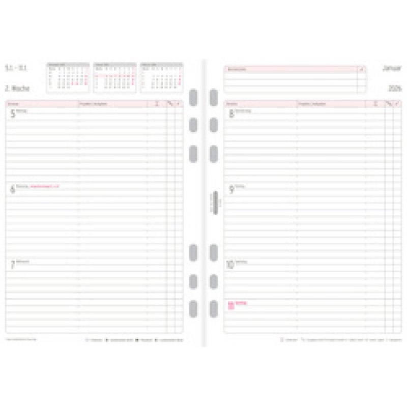 CHRONOPLAN Wochenplan 2026, 1 Woche/2 Seiten, A5, Spalten