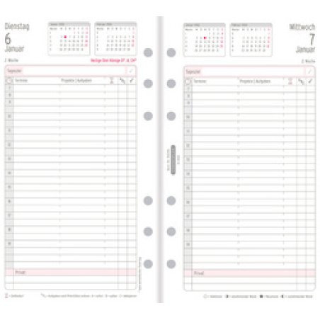 CHRONOPLAN Tagesplan 2026, 1 Tag/1 Seite, Midi, 96 x 172 mm